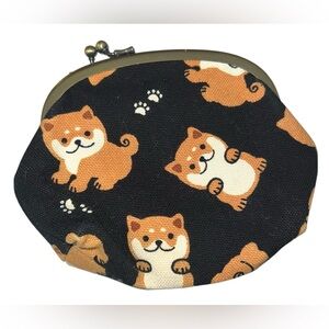 Wabisuke Japan Mameshiba Shiba Inu Black Brown Small Coin Purse. *see Details